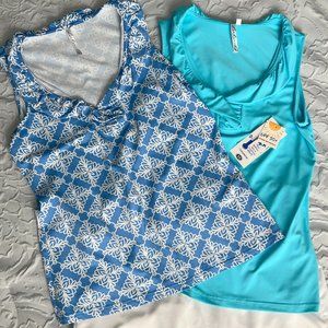 Lulu B Lot of 2 Ruffle Neck Tops XS